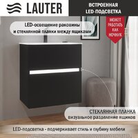 Lauter Тумба с умывальником Emma 60 (черный матовый) Image #2