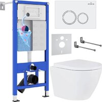 Roxen Antares в комплекте с инсталляцией StounFix Dual Fresh 6 в 1 501501 (кнопка: белый глянец)