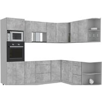 Интерлиния Мила Лайт 1.88x2.6 правая без столешницы (бетон)