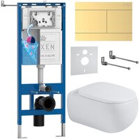Roxen Titan в комплекте с инсталляцией StounFix Dual Fresh 6 в 1 967232 (кнопка: золотая)