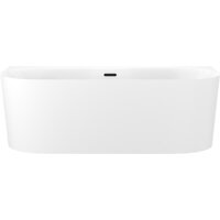 Wellsee Collaro 170x80 28910103R (пристенная ванна белый глянец, экран, ножки, сифон-автомат матовый черный)