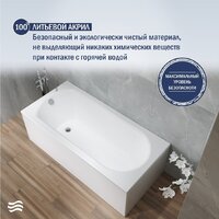 Ванна Lauter Haven 160 21202006 (с ножками, серым подголовником) - Превью изображения №4 — Интернет-Магазин TECNO.BY