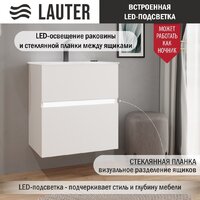  Lauter Тумба с умывальником Emma 60 (белый глянец) - Превью изображения №2 — Интернет-Магазин TECNO.BY