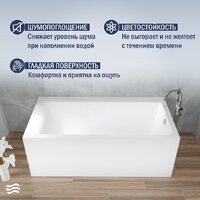 Lauter Seraphina 170x80 2112170R (с ножками и сифоном 21Y11021 матовый черный) Image #4