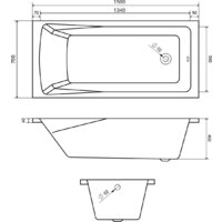 Ванна Lauter Aurora 150x70 21010050 (с каркасом и сифоном 21Y11030 хром) - Превью изображения №18 — Интернет-Магазин TECNO.BY