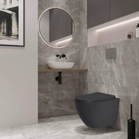 Унитаз подвесной Lauter Augsburg 21109EC + 39504000 (черный матовый с кнопкой смыва) - Превью изображения №9 — Интернет-Магазин TECNO.BY