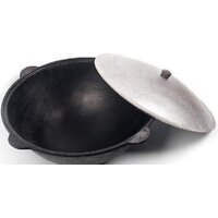 Chugun Invest Узбекский с алюминиевой крышкой (8 л, круглое дно) Image #4