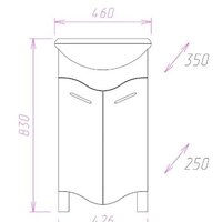 Onika Тумба с умывальником Лайн 45.11 + Уют 45 Image #2