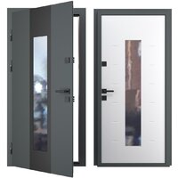 Guard Inox Black 96x205 (левая, графит/экосатин белый)