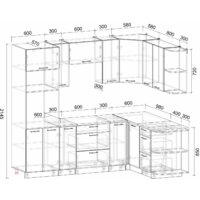 Интерлиния Мила Лайт 1.68x2.4 правая (бетон лайт/дуб веллингтон/опал светлый) Image #4