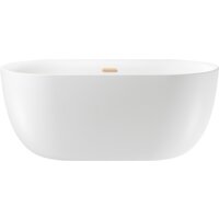 Wellsee Chic Riviera 149x78 236801004 (отдельностоящая ванна белый глянец, экран, ножки, сифон-автомат золото)