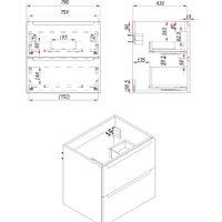  ЗОВ Тумба под умывальник Дион 80 D80LWP0M9003MKV5-HPL38T (туя/белый матовый) - Превью изображения №4 — Интернет-Магазин TECNO.BY