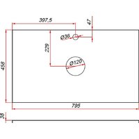  ЗОВ Тумба под умывальник Дион 80 D80LWP0M9003MKV5-HPL38T (туя/белый матовый) - Превью изображения №5 — Интернет-Магазин TECNO.BY