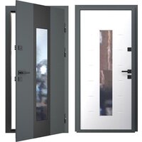 Guard Inox Black 96x205 (правая, графит/экосатин белый)