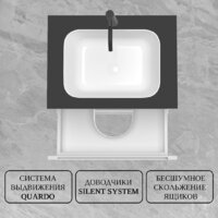 ЗОВ Тумба под умывальник Дион 80 D80LWP0M9003MKV5-LDSPG (антрацит/белый матовый) Image #6