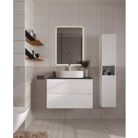 ЗОВ Тумба под умывальник Дион 80 D80LWP0M9003MKV5-LDSPG (антрацит/белый матовый) Image #13