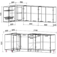 Интерлиния Мила 12x22 без столешницы (вудлайн кремовый/антрацит) Image #2