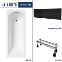 Ванна Lauter Amelia 150х70 21204050 (с ножками и лицевым черным экраном) - Превью изображения №2 — Интернет-Магазин TECNO.BY