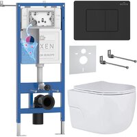 Roxen Porto в комплекте с инсталляцией StounFix Dual Fresh 6 в 1 868500 (кнопка: черный матовая)