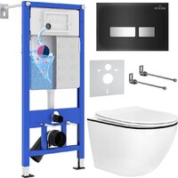 Roxen Antares Black в комплекте с инсталляцией StounFix Dual Fresh 6 в 1 964974 (кнопка: черное стекло) Image #2