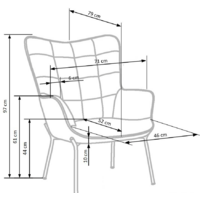 Halmar Castel (светло-серый/черный) Image #3