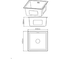 Кухонная мойка Diadonna DS4444B - Превью изображения №2 — Интернет-Магазин TECNO.BY